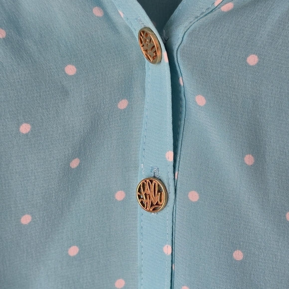 Lilly Pulitzer Elsa 100% Silk Tunic Sz S Popover PolkaDot Blue White Colorful - Picture 7 of 12